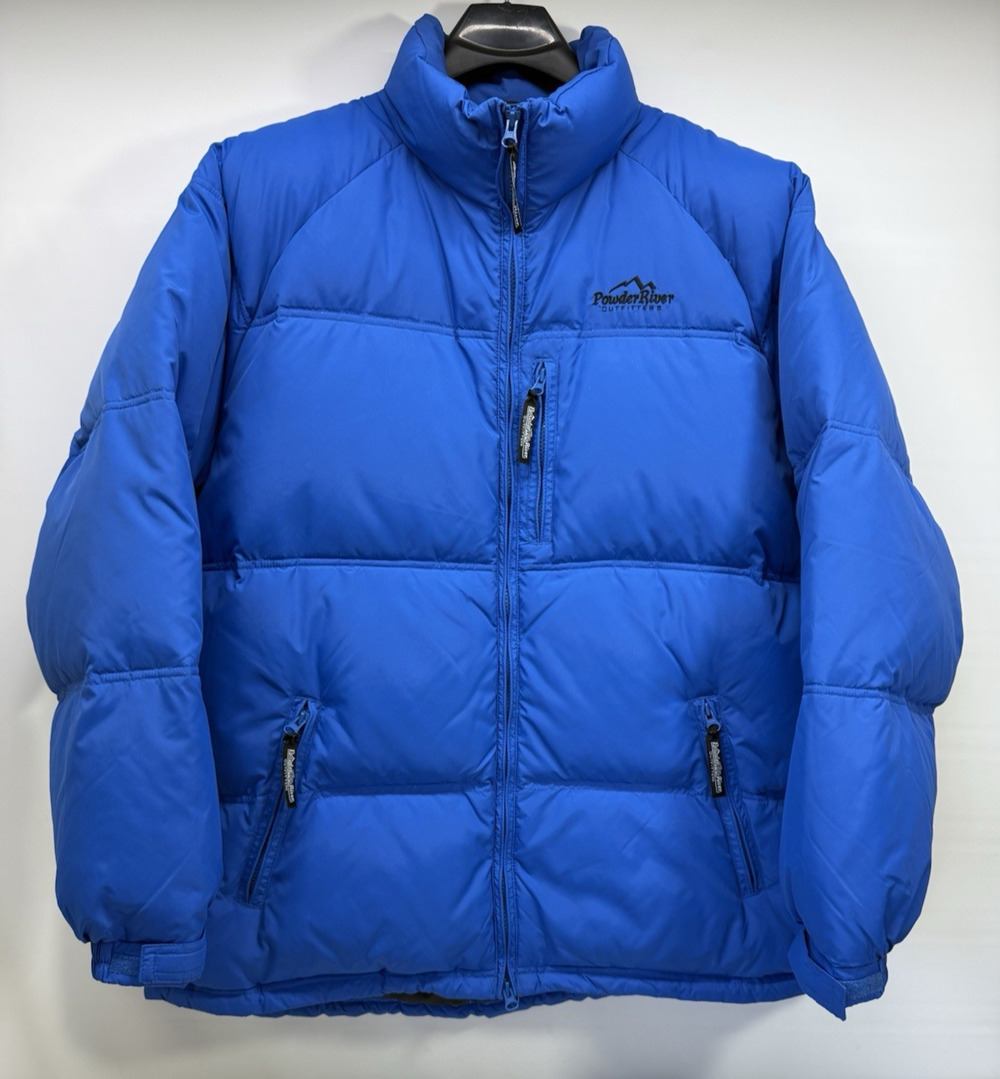 POWDER RIVER OUTFITTERS Mens XL Blue Down Insulated Western Puffer Jacket